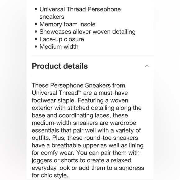 Women's Persephone Sneakers with Memory Foam Insole Universal Thread Gold new 🆕 - Picture 5 of 6